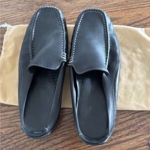 Men's Black Leather Loafers